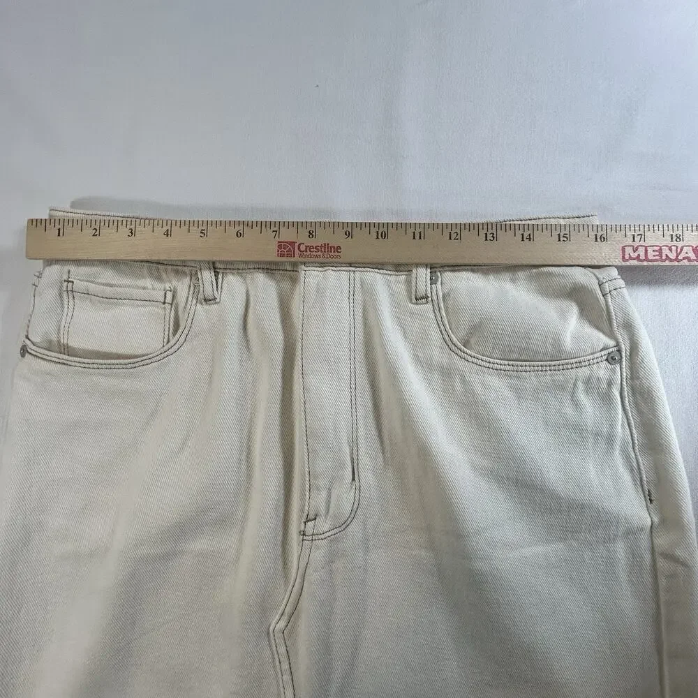 Blank NYC Off-White/Ekru Denim Maxi Skirt Front Slit Size 29